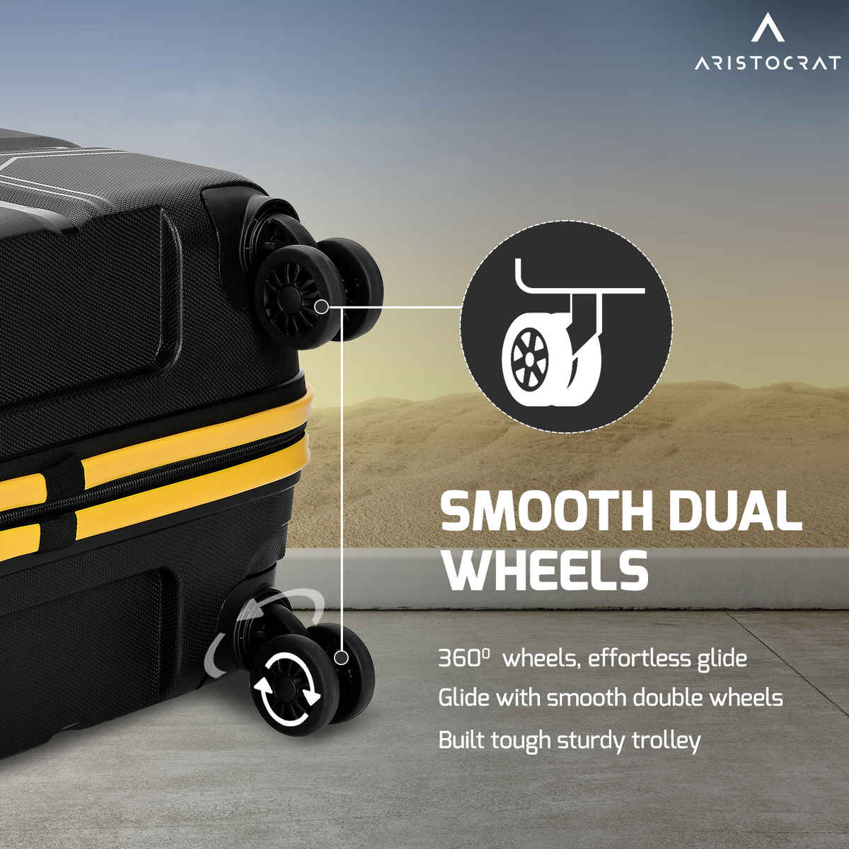 Aristocrat Rock Suitcase 55 | Jet Black