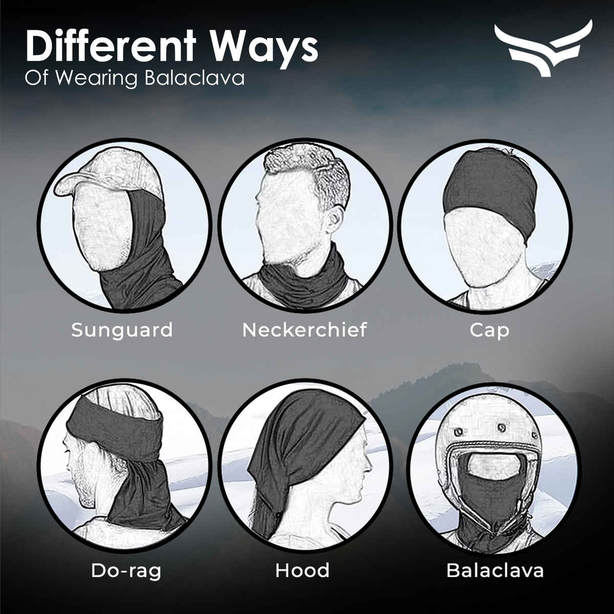 UV Protected full face cover Balaclava- Black