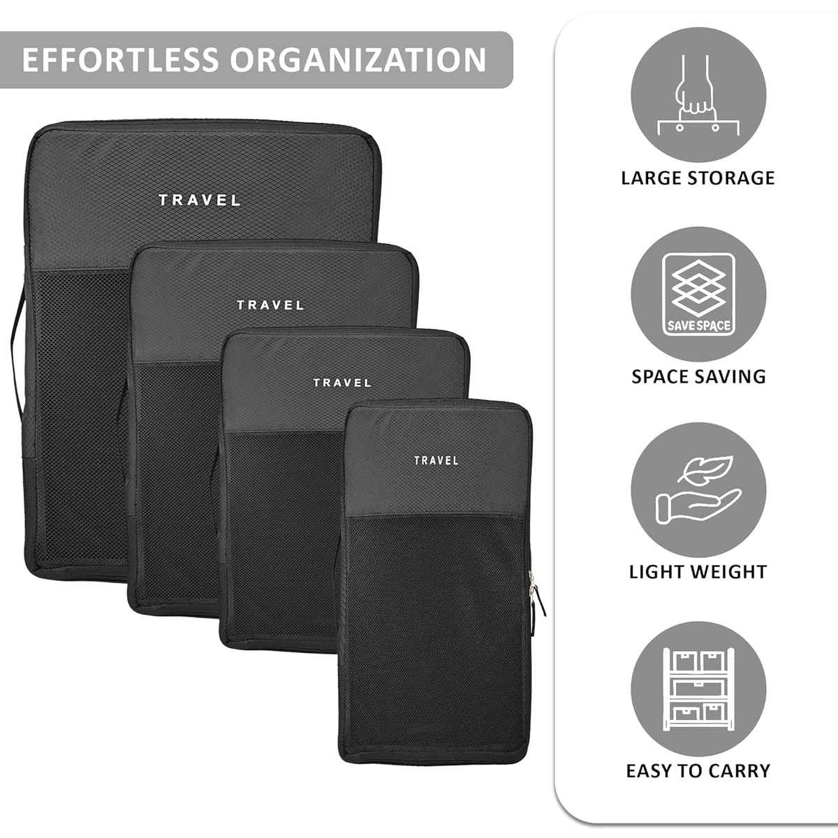 Kuber Industries Unisex Solid Nylon 16 L Travel Kit | Black - One Size