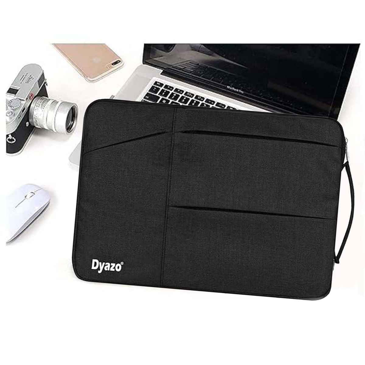 Dyazo Water Resistant Laptop Sleeve with Charger Pouch | 15 to 15.6 Inch | Black