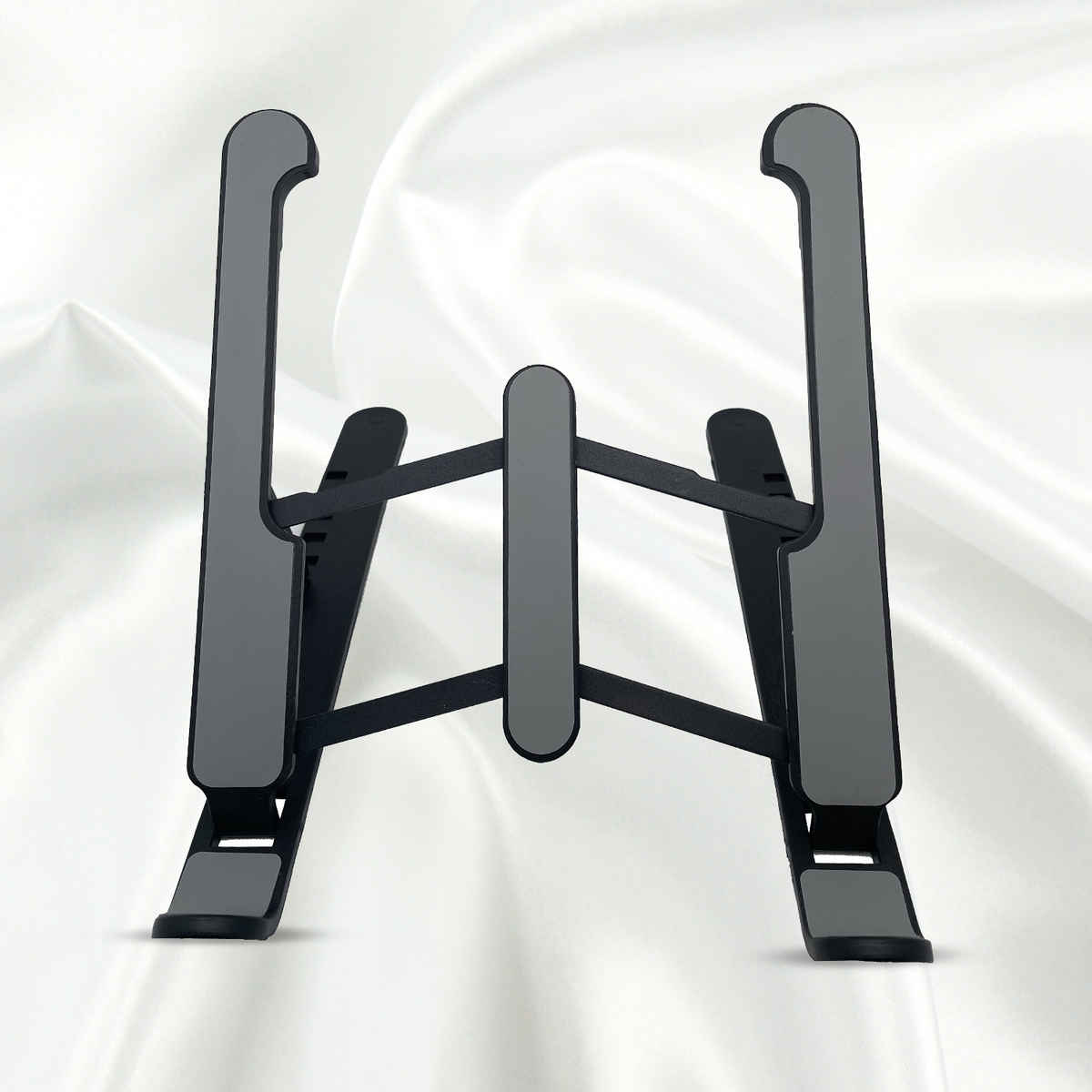 Zebronics -NS1000 Laptop Stand Featuring Foldable Design, Anti-Slip Silicone Rubber Pads, Supports Maximum of 5kgs Weight, 6 Adjustable Levels - Black