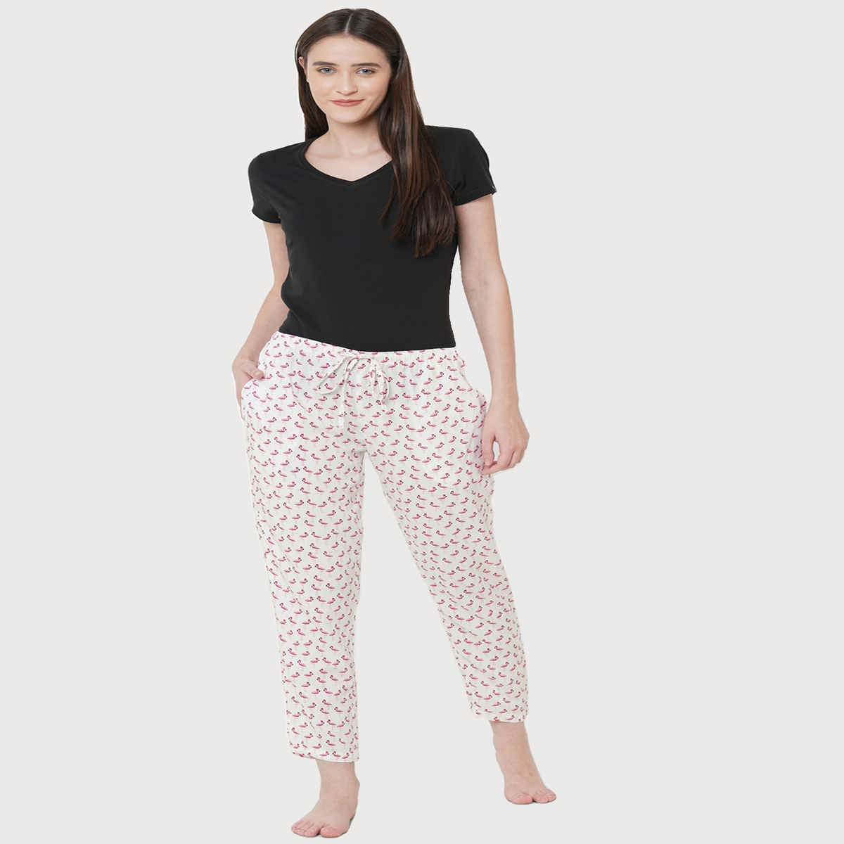 Urban Scottish Women s USWPJ502 Flamingo Printed Lounge Pyjama Pants | Pink - XL