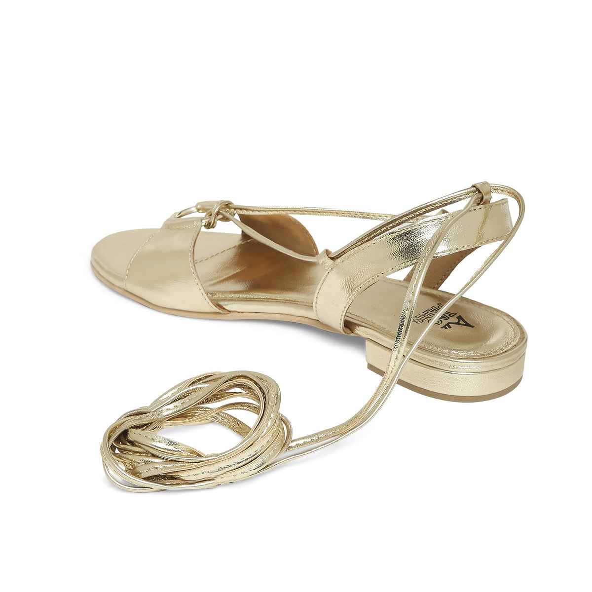 Tao Paris Open Toe Gladiators Flats Women's Light Gold | UK3