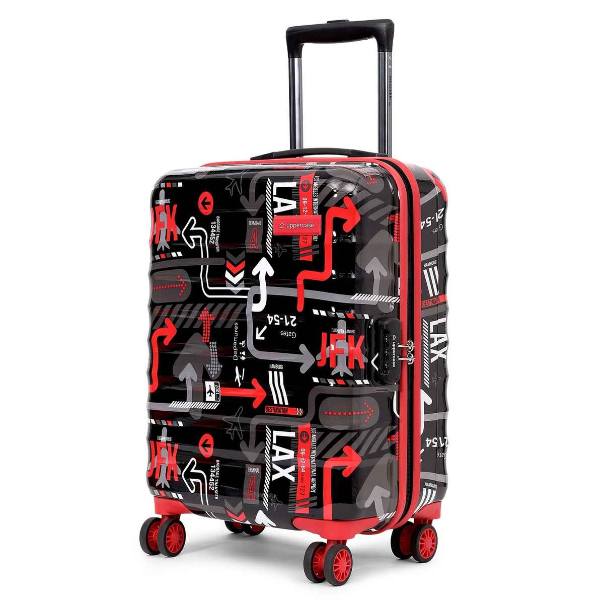Uppercase Polycarbonate 21 L Telescopic Hard Luggage Trolley Bag | Black - S