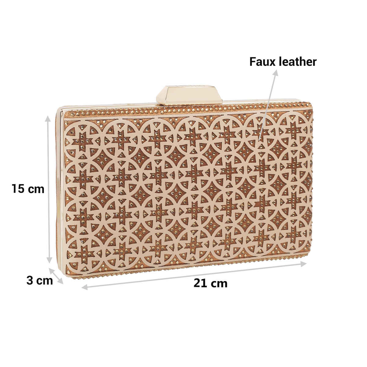 Metro Women's Embellished Faux Leather Clutch | Gold