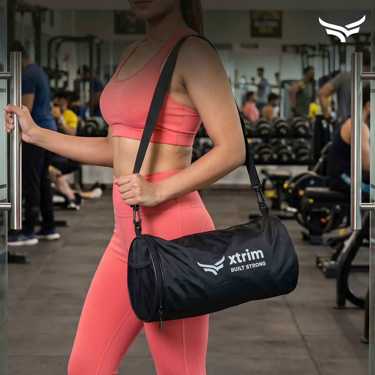 Xtrim Flex Duffle Bag 20L with Shoe Compartment for Men & Women | Gym, Travel & Sports Bag | Black