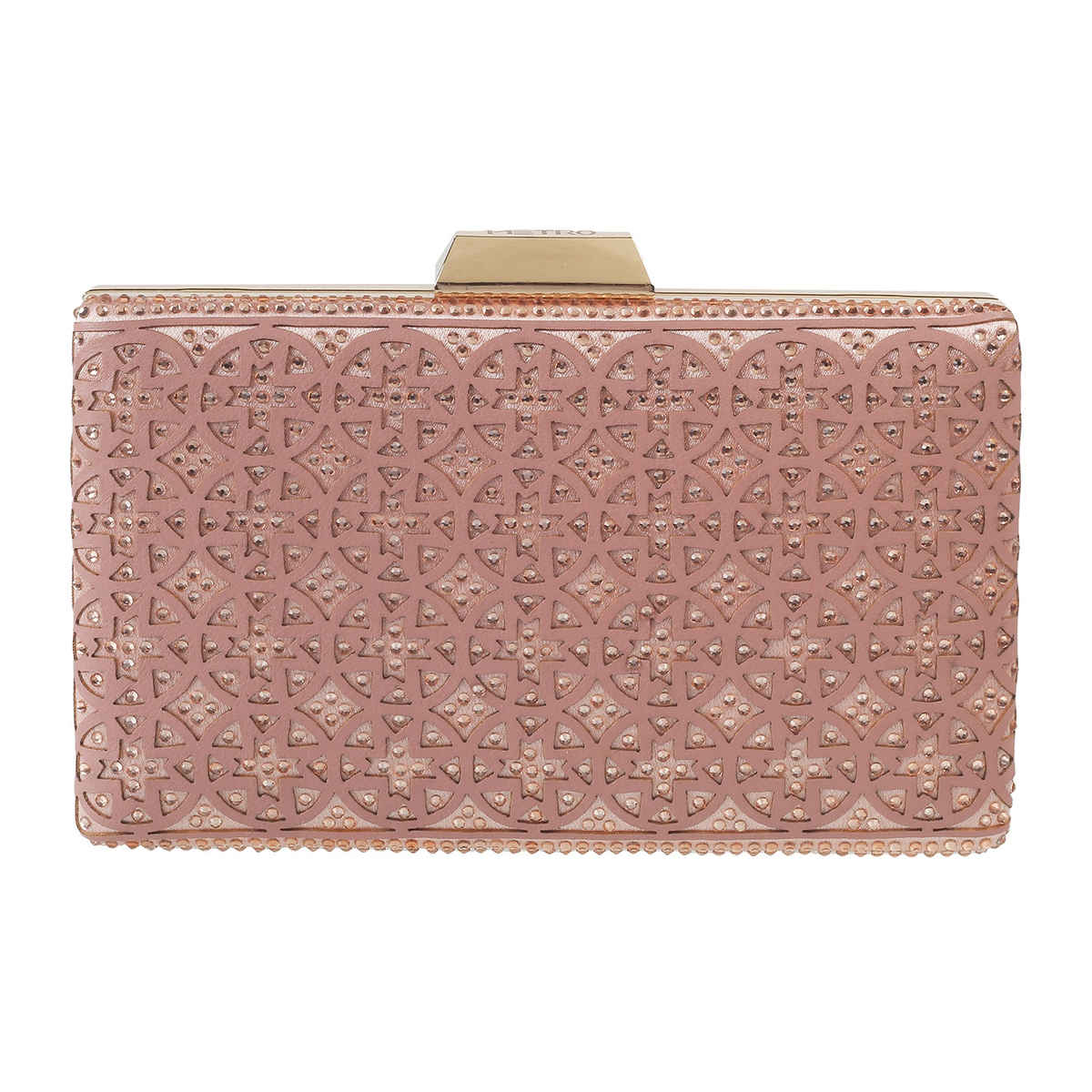 Metro Women's Embellished Faux Leather Clutch | Rose Gold