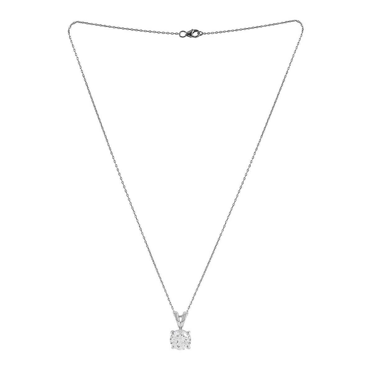 Voylla 925 Sterling Silver Cz Embedded Pendant With Chain