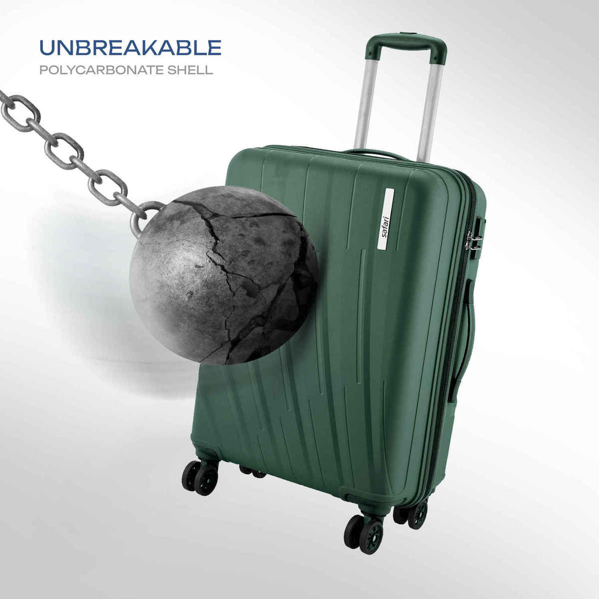 Safari Vamos Medium Trolley Bag, 8 Wheels, Hard, Polypropylene | Dusk Green - 66 cm