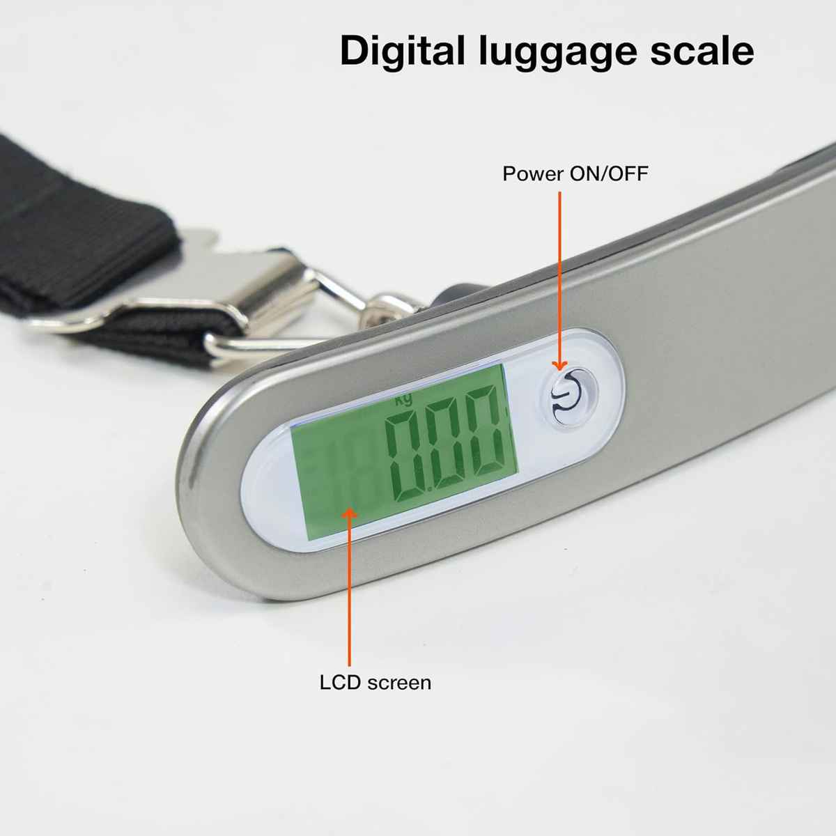 Themisto Th-Ws09 Digital Luggage Weighing Scale, 50Kg Capacity, Tare & Hold Functions