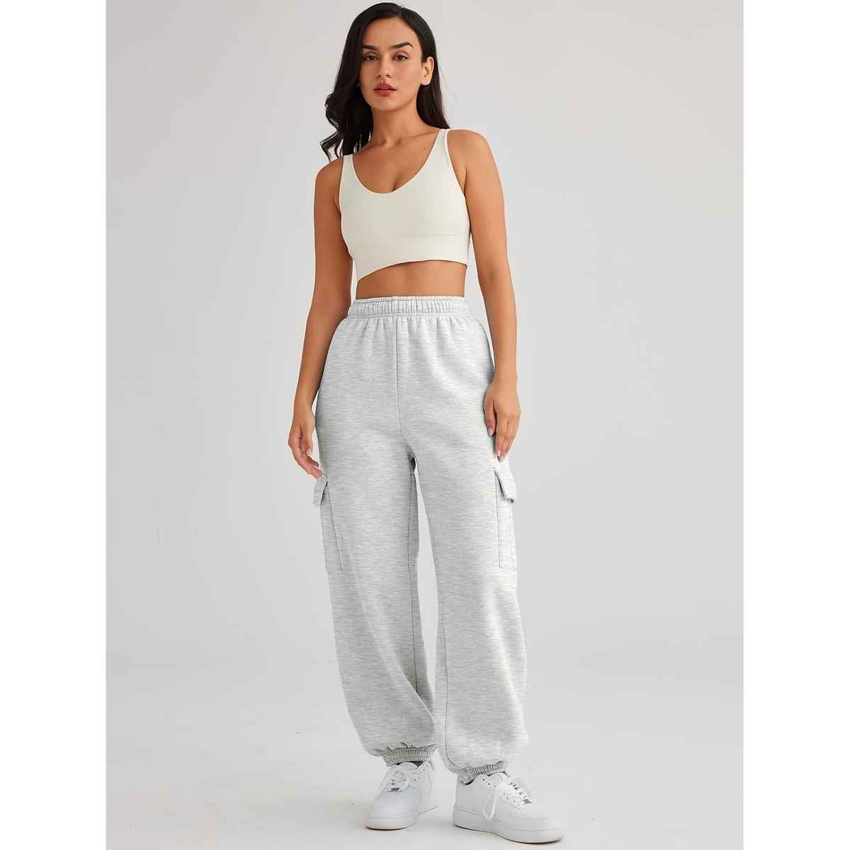 Q-rious Women's Urbanease Cargo Joggers | AMZ-17 | Grey - 30