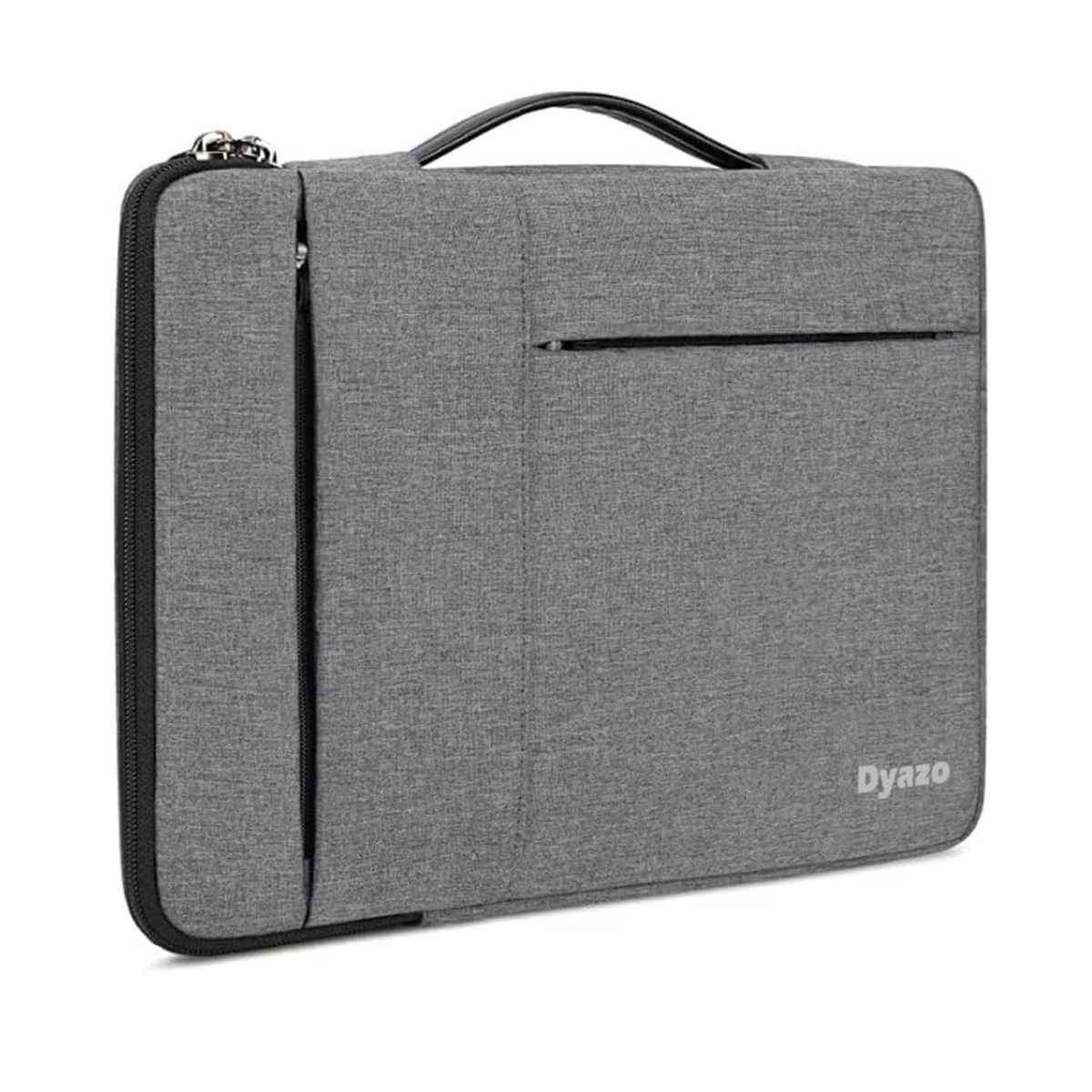 Dyazo Laptop Sleeve with Handle and Two Front Pockets | 15 to 15.6 Inch | Grey