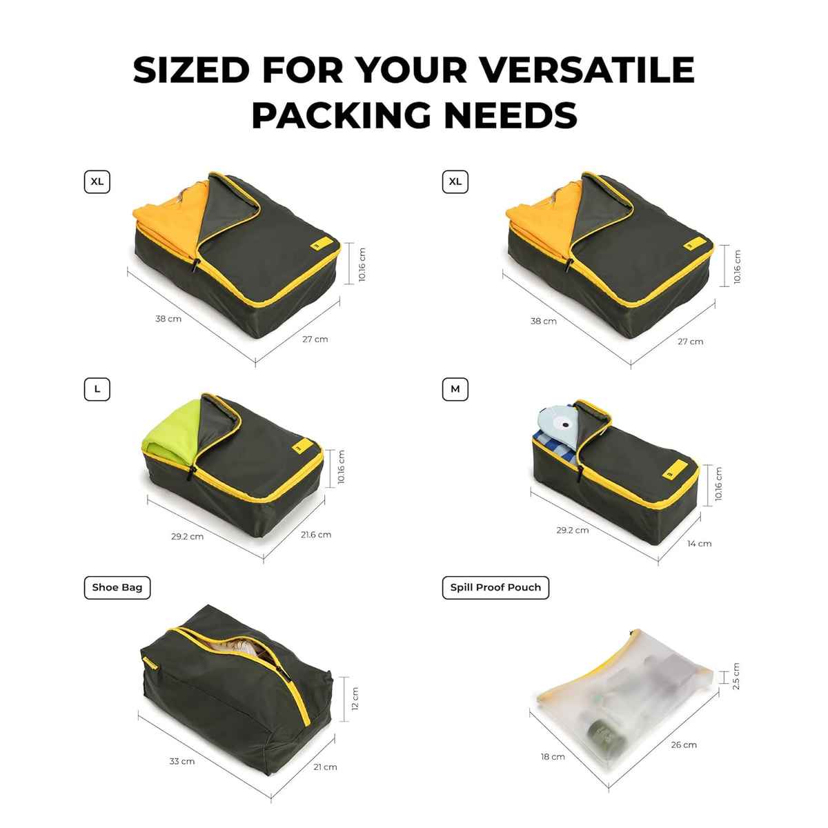 Mokobara Solid Nylon Travel Cubes | Homegrown Sunray