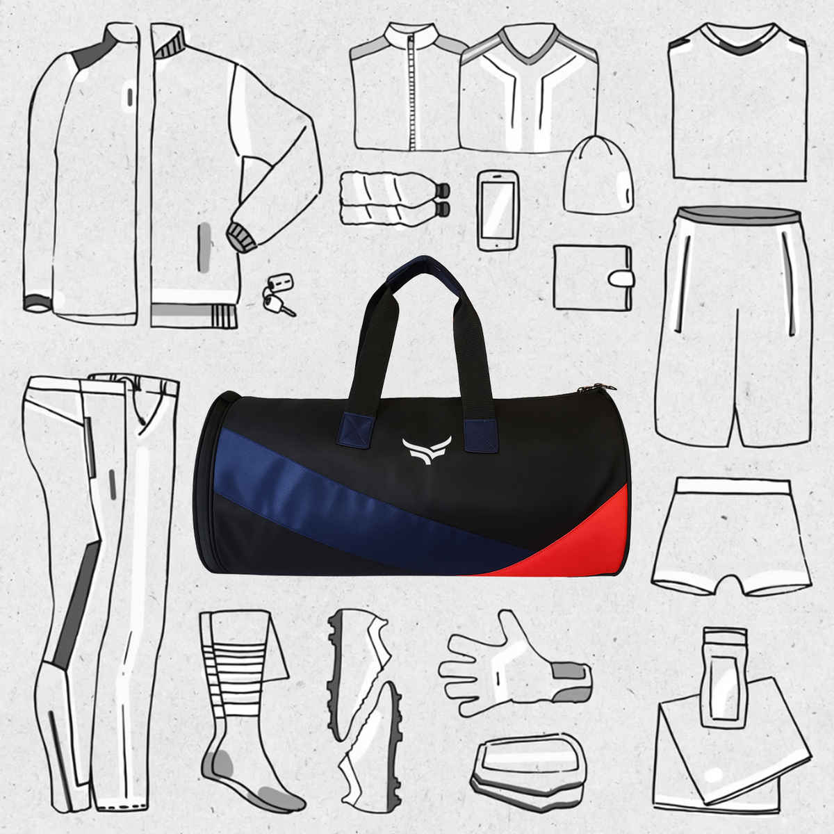 Xtrim Odyssey Duffle Bag 35L with Shoe Compartment | Gym,Travel & Sports Bag | Multicolour