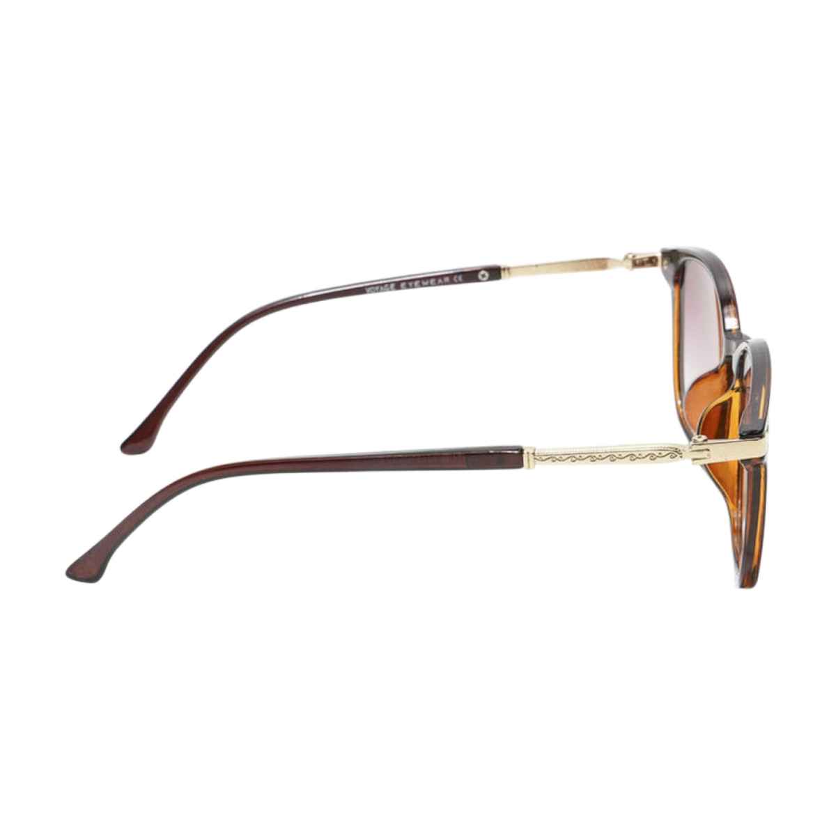 Voyage Unisex Solid Plastic Wayfarer Sunglasses | Brown - L