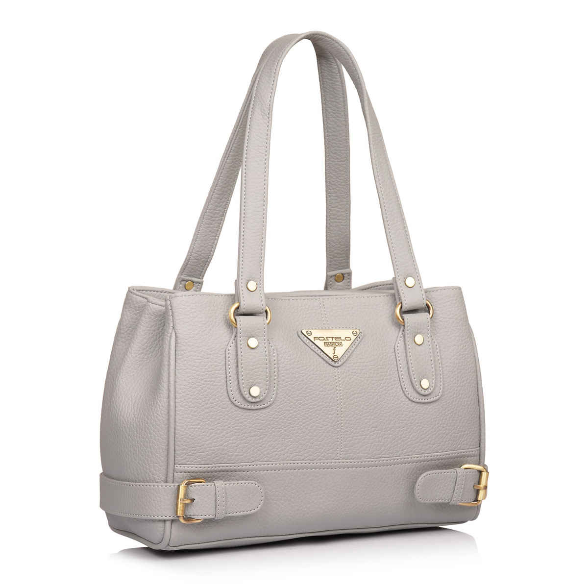 Fostelo Women's Vegan Leather Nightingale Handbags Shoulder Hobo Bag Ladies Purse | Grey | Large