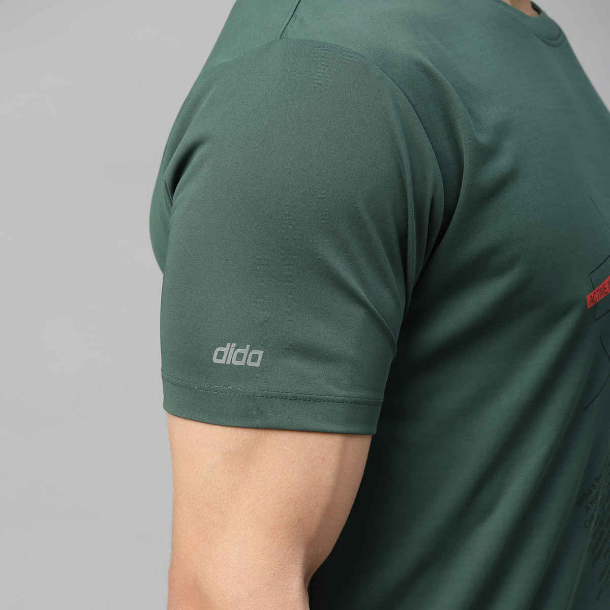 Dida Men's Dry Fit Sports T-Shirt | Comfortable and Stretchable | Trekking Green - XL