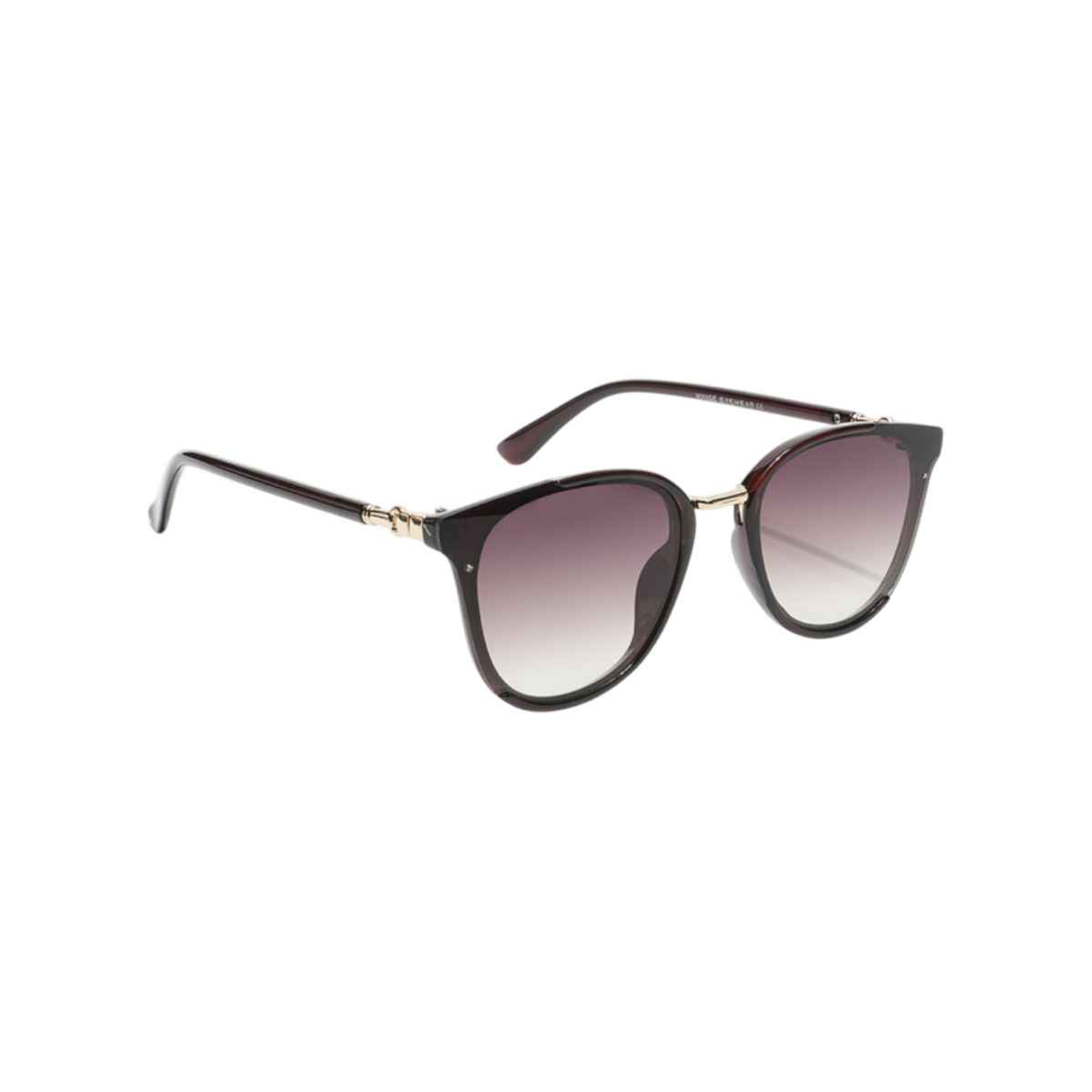 Voyage Women's Solid Plastic Cat Eye Sunglasses | Brown - M