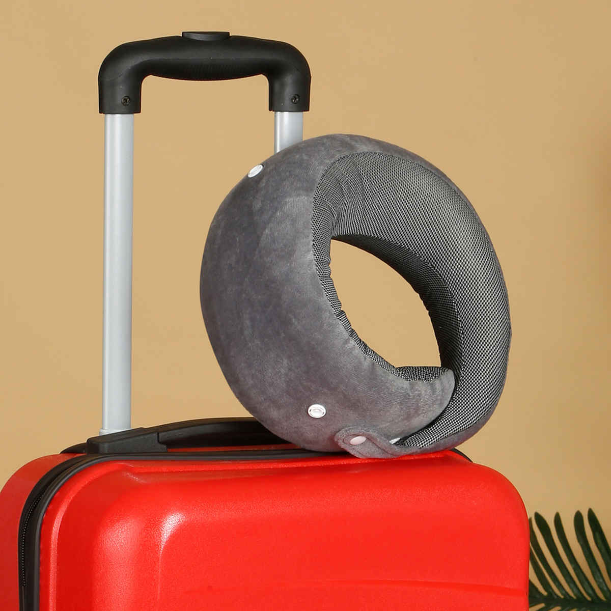 Kaaytee 100% Pure Memory Foam Travel Neck Pillow - Stable Neck Support | Grey