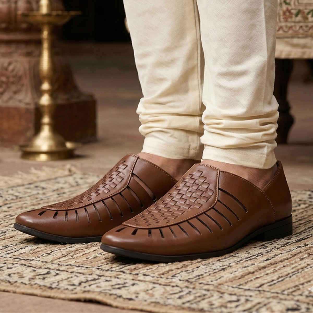 Action Mens Ethnic Sandals | LEOS-22 | Tan | UK-6