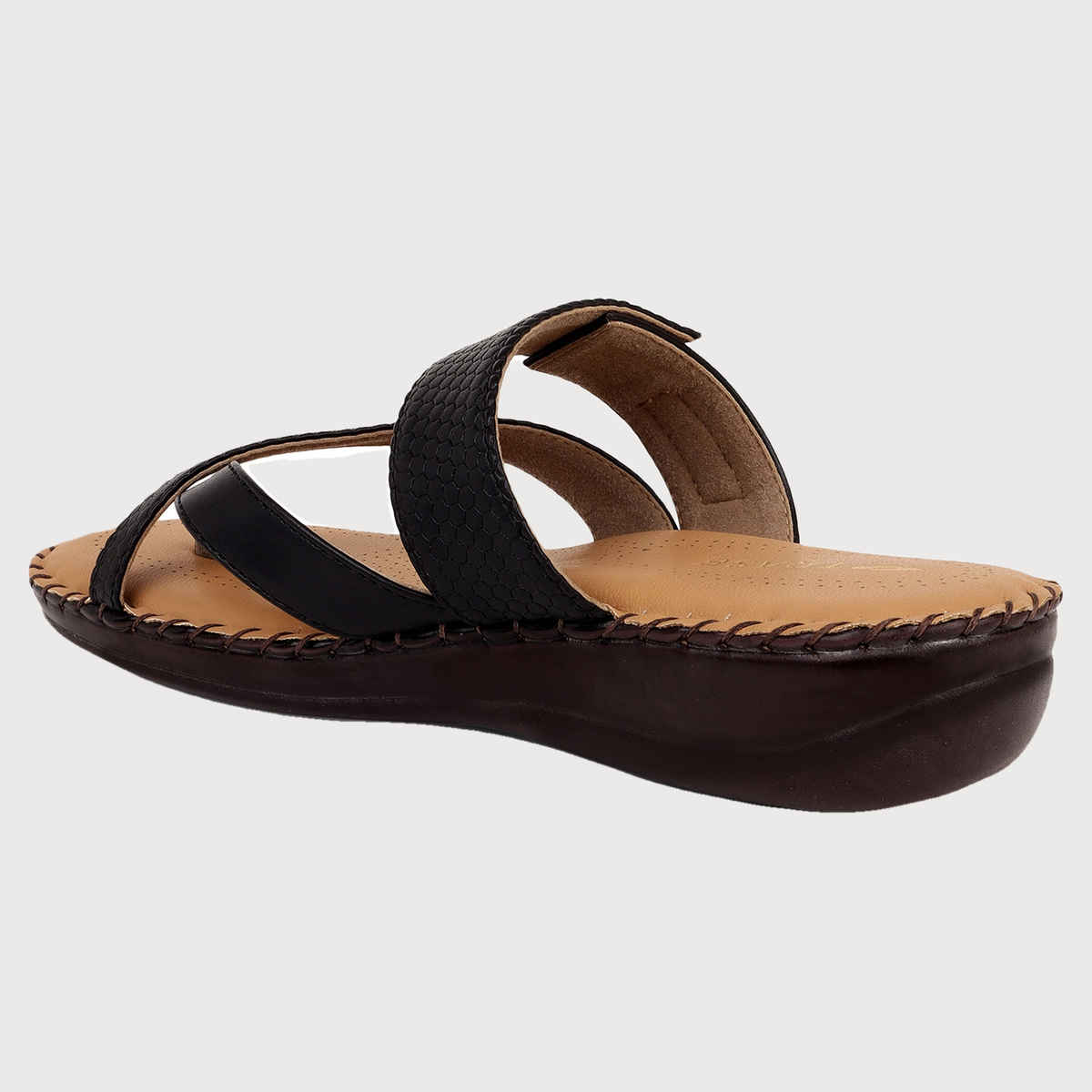 Trase Sleek Ortho Slippers For Womens - Black | 6 UK