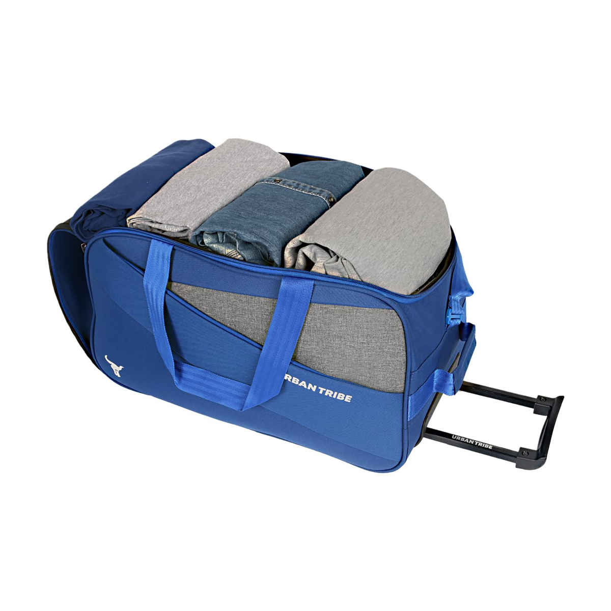 Urban Tribe Unisex Polyester 38 L Telescopic Duffle Trolley Bag | Blue