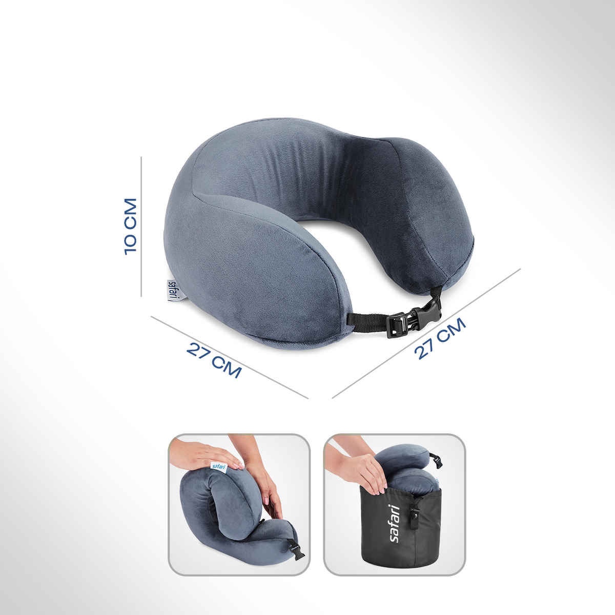 Safari Travel Pillow Memory Foam | Grey
