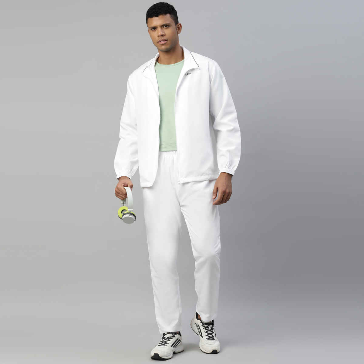 Dida Men's Sports Track Suit | Regular Comfortable Stretchable Dry-Fit | White - M