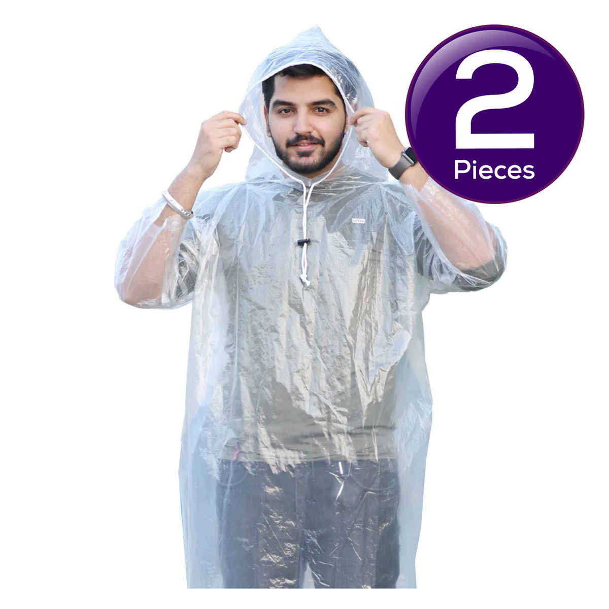Fendo Disposable Free Size Unisex White Poncho Combo