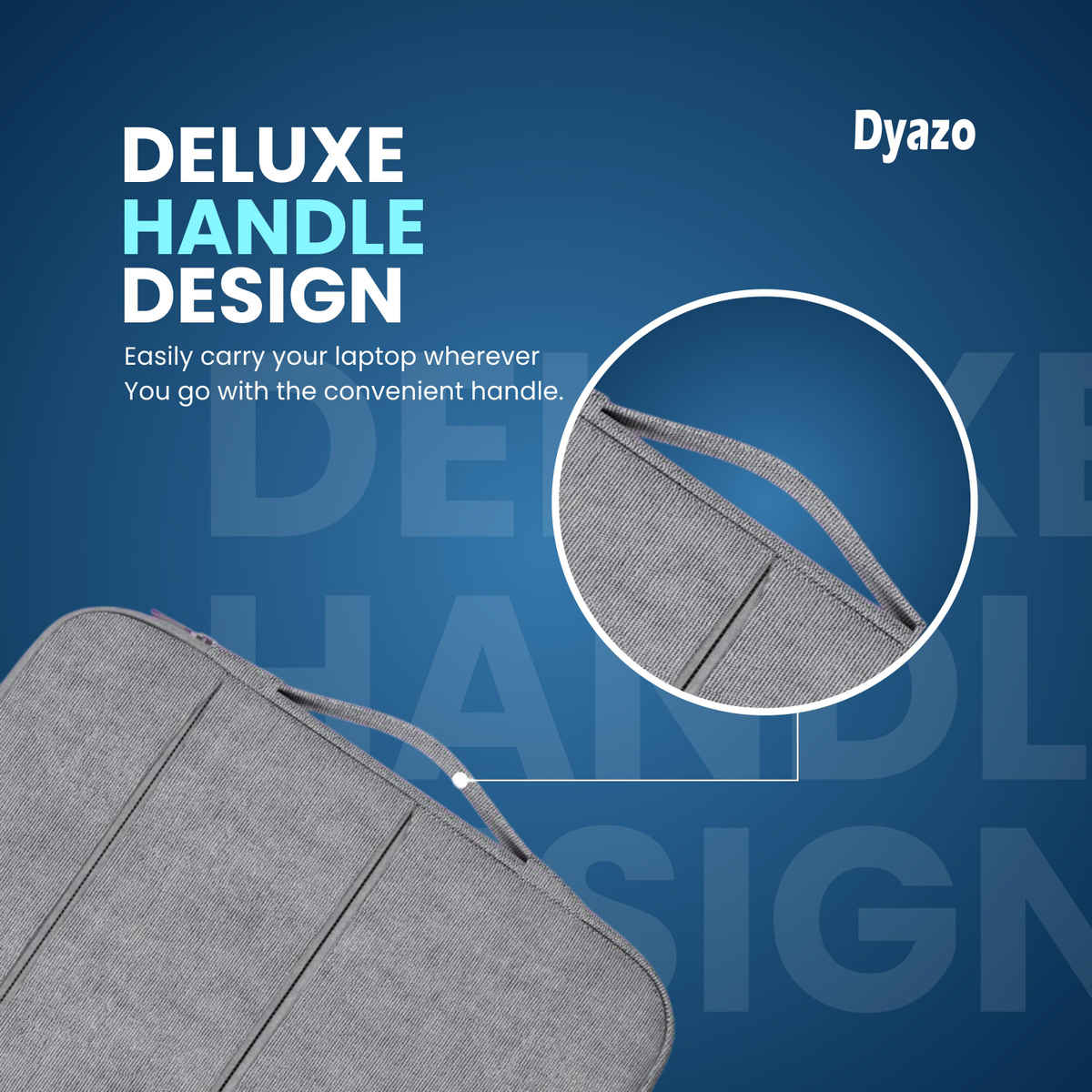 Dyazo Water Resistant Laptop Sleeve with Handle | 15 to 15.6 Inch | Grey