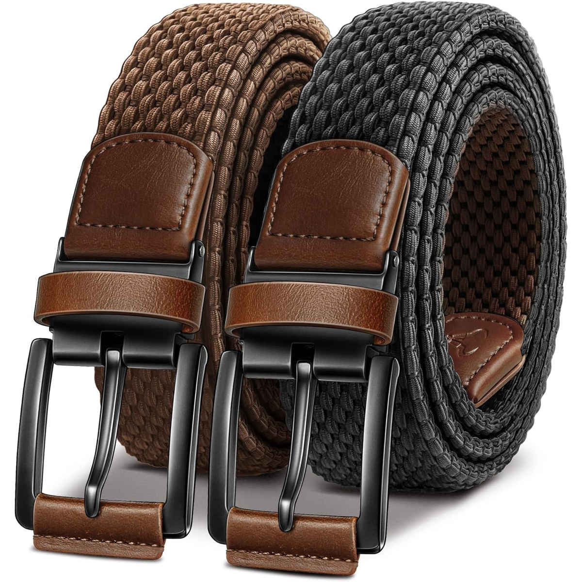 Zoro United Unisex Solid Woven Fabric Belt | Beige and Brown - Free Size