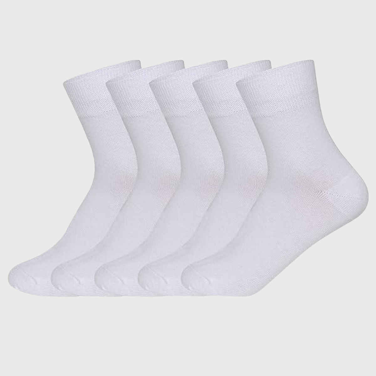 Supersox Unisex Solid Cotton Ankle Socks | White | 5 - 6 years