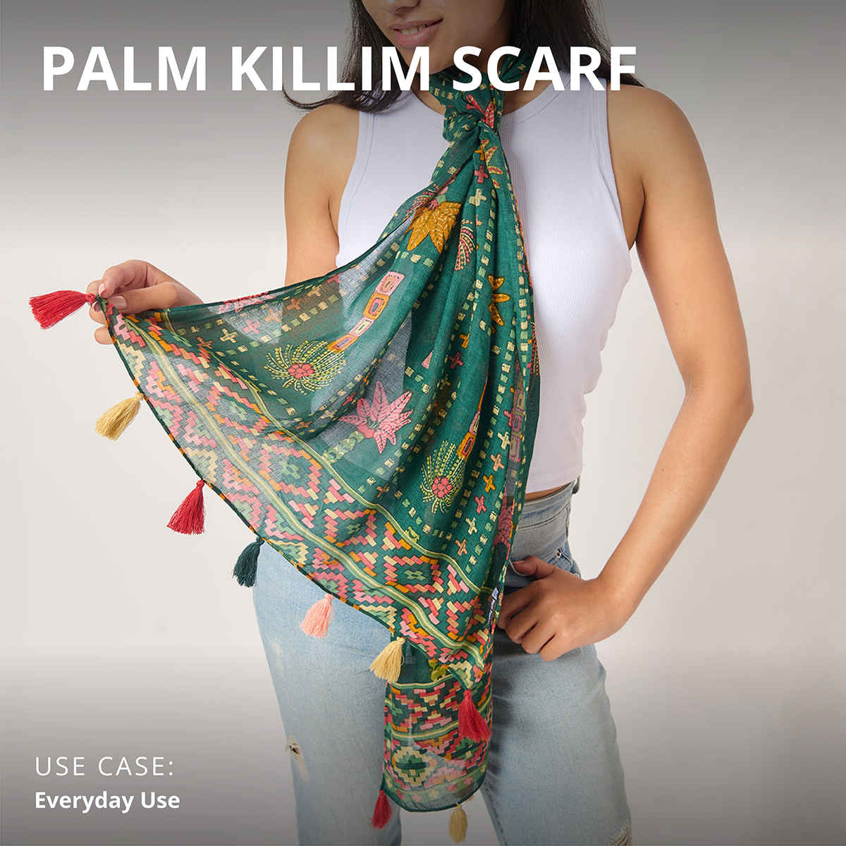 Teal By Chumbak Rakhi Combo | Bahaar long wallet + Palm Killim Scarf | Comes in a Gift Box