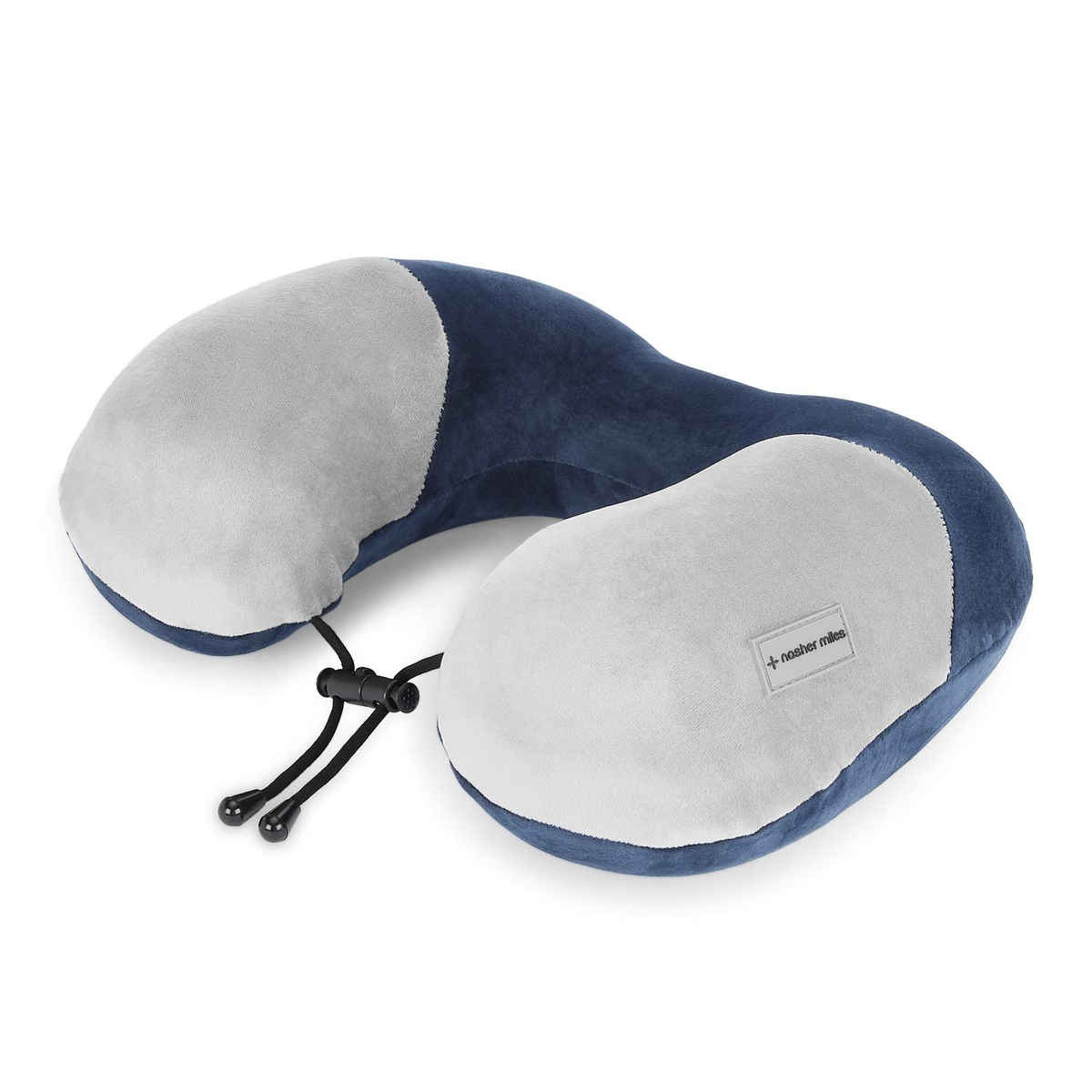 Nasher Miles 100% Pure Memory Foam Travel Neck Pillow- Stable Neck Support- Teal And Grey