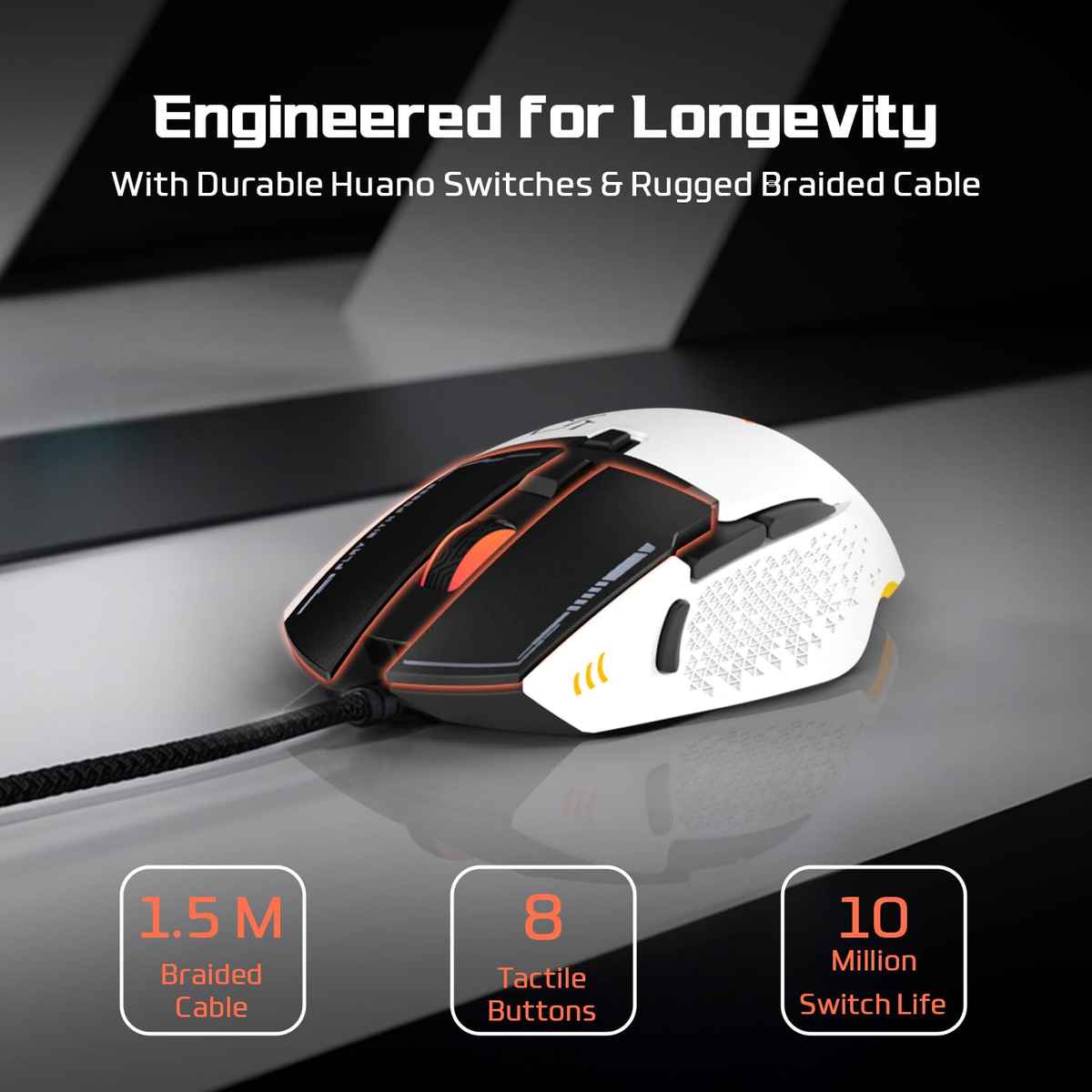 EvoFox Phantom 2 Gaming Mouse - White