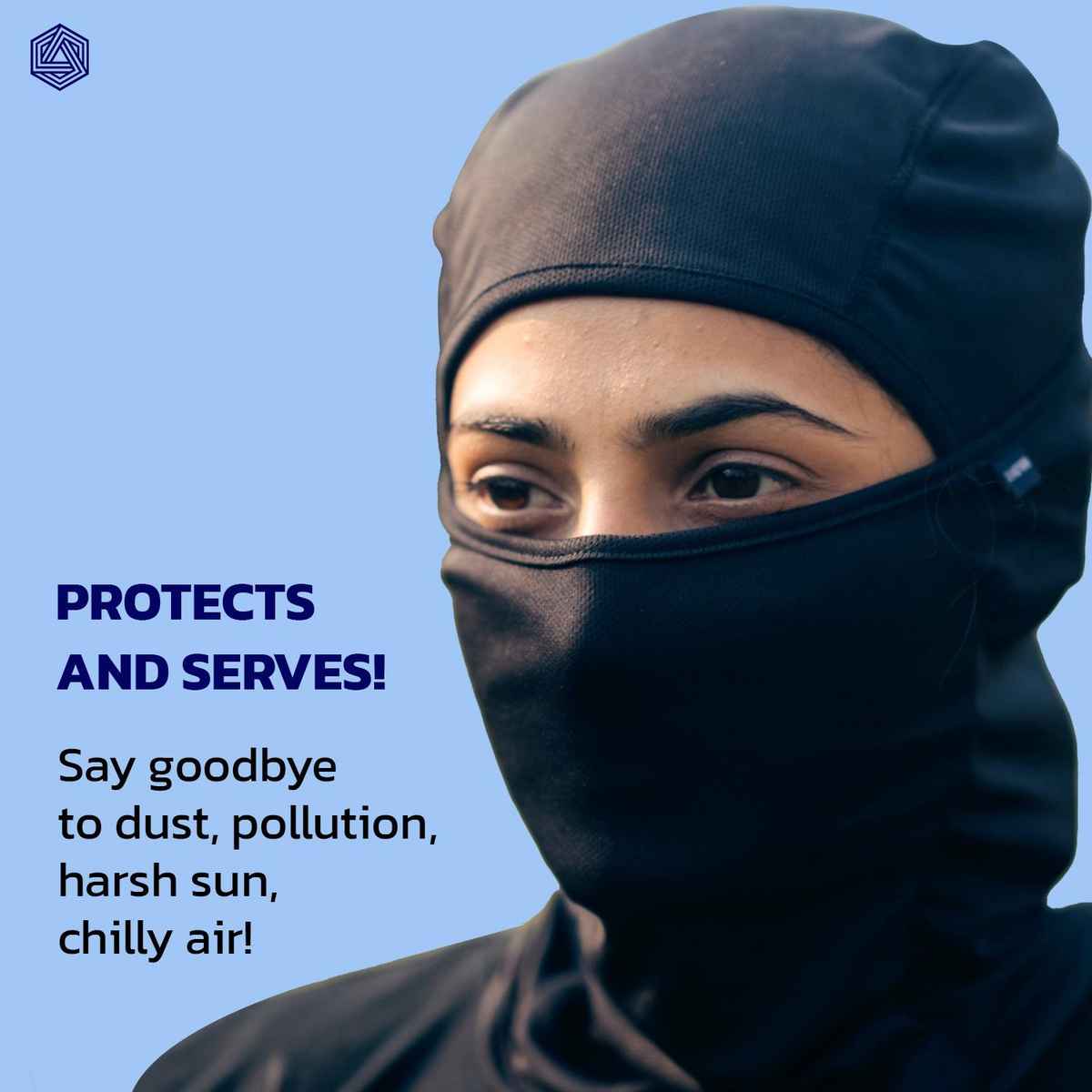 Boldfit Balaclava Black Face Mask For Travel, For Riding & Travel - Black