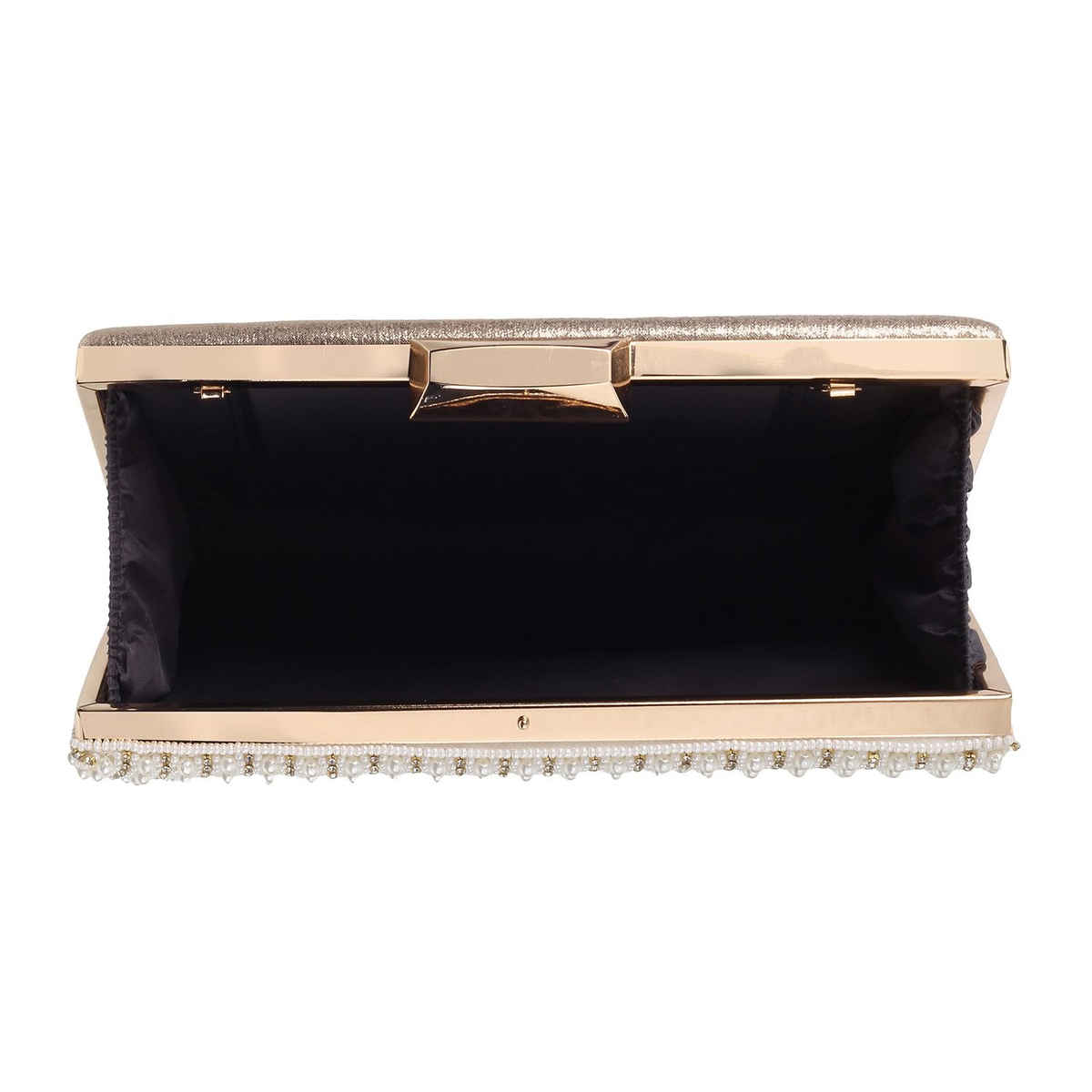 Metro Women's Embellished Synthetic Clutch | Beige - Free Size