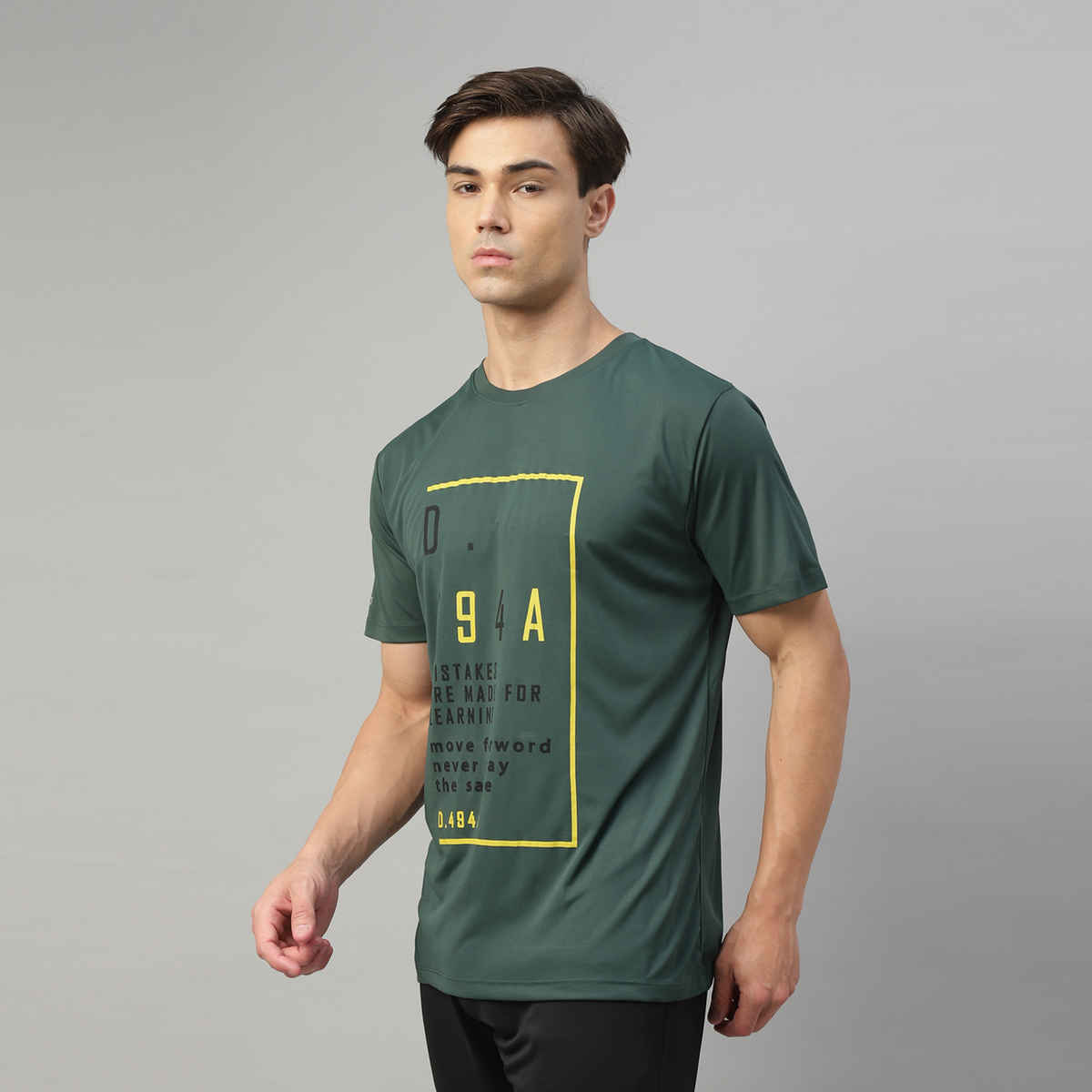 Dida Men's Dry Fit Sports T-Shirt | Comfortable and Stretchable | Trekking Green | S