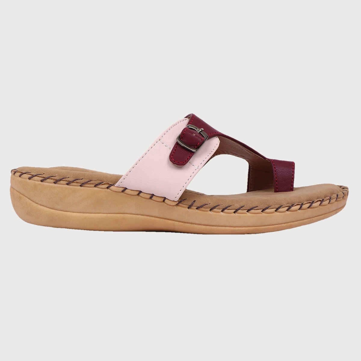 Trase Doctor Ortho Comfortable Slippers For Women | Beige-Maroon | 6 UK