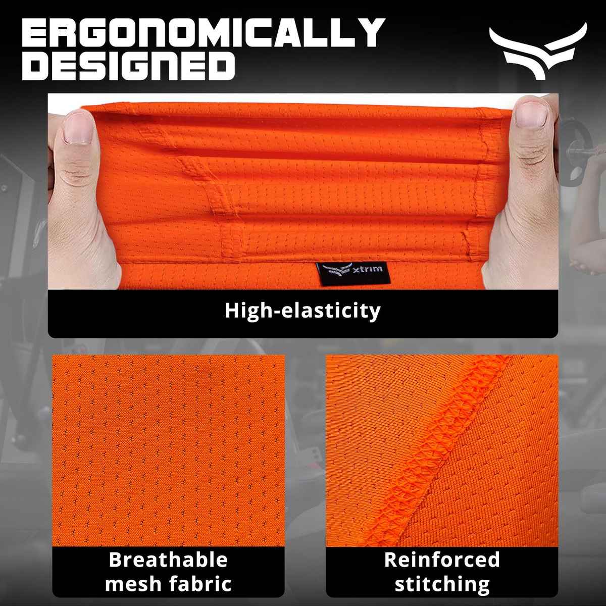 Xtrim Skull Cap for Bikers, Inner Helmet Liner | Orange & Black | One Size Fits All