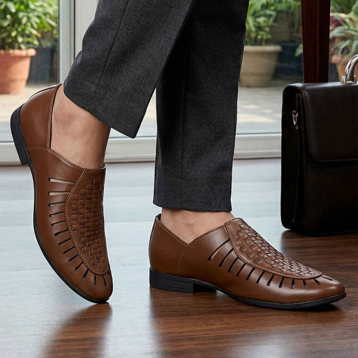 Action Mens Ethnic Sandals | LEOS-22 | Tan | UK-6