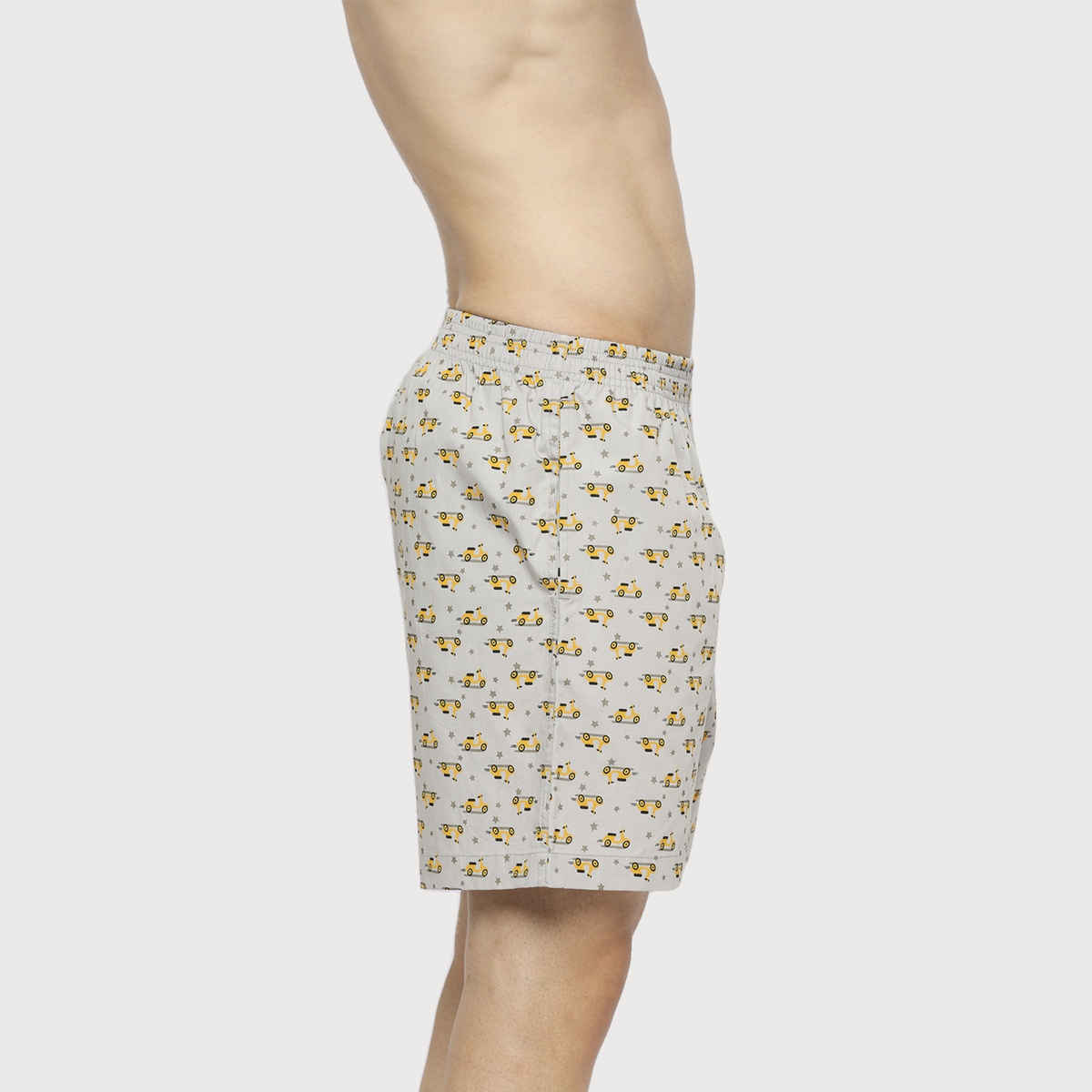 Frenchie Men s Printed Cotton Boxer Shorts | Scooter Light Grey | XL