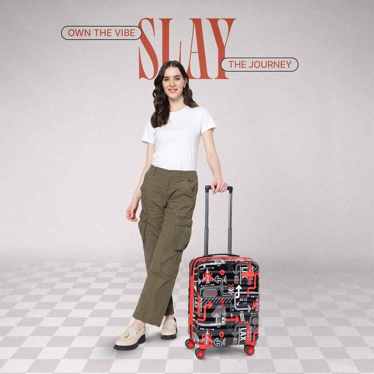 Uppercase Polycarbonate 21 L Telescopic Hard Luggage Trolley Bag | Black - S