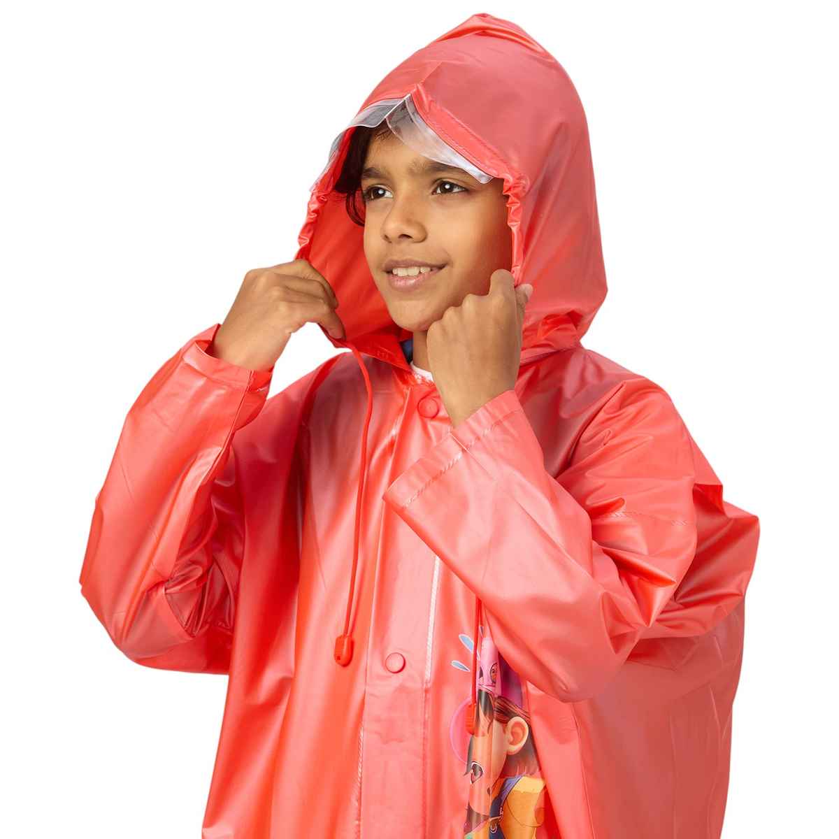 Highlands Popular Graphic Printed | Children's Baggy Raincoat | Red - 06-07 Yrs