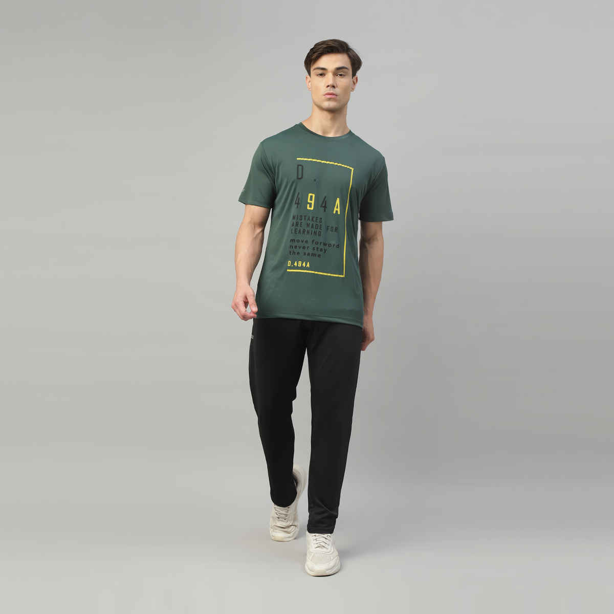 Dida Men's Dry Fit Sports T-Shirt | Comfortable and Stretchable | Trekking Green | S