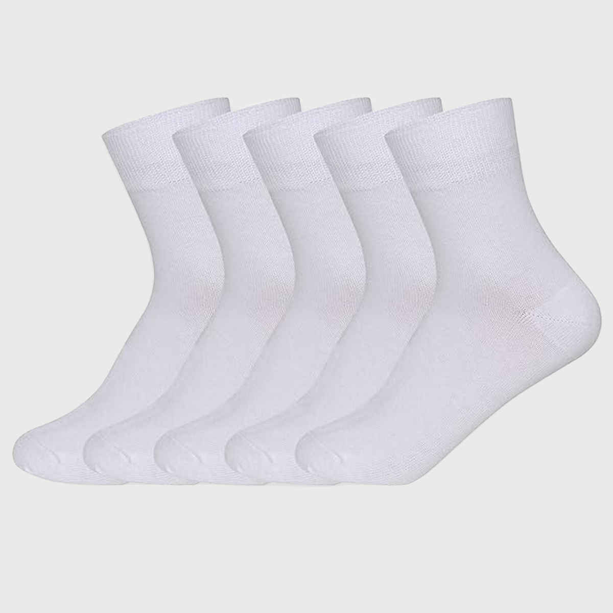 Supersox Unisex Solid Combed Cotton School Socks | White | 7 - 8 years