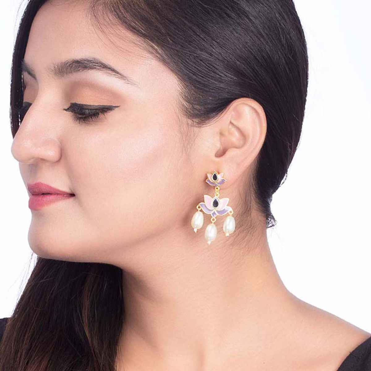 Voylla Ombre Pearl Beauty Earrings