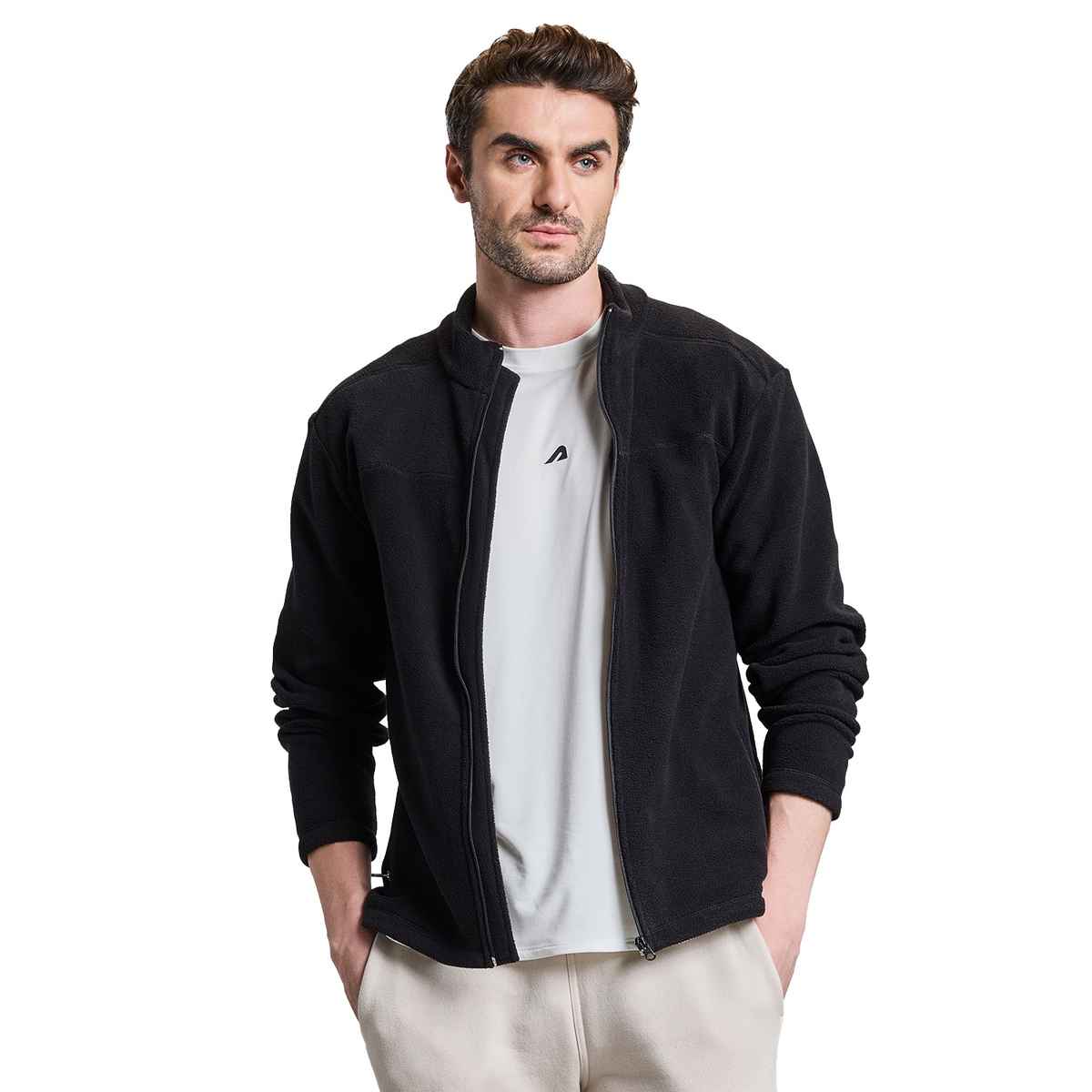 Boldfit Men's Hoodie Full Zipper Jacket Fleece Thermal Insulation | Black - M