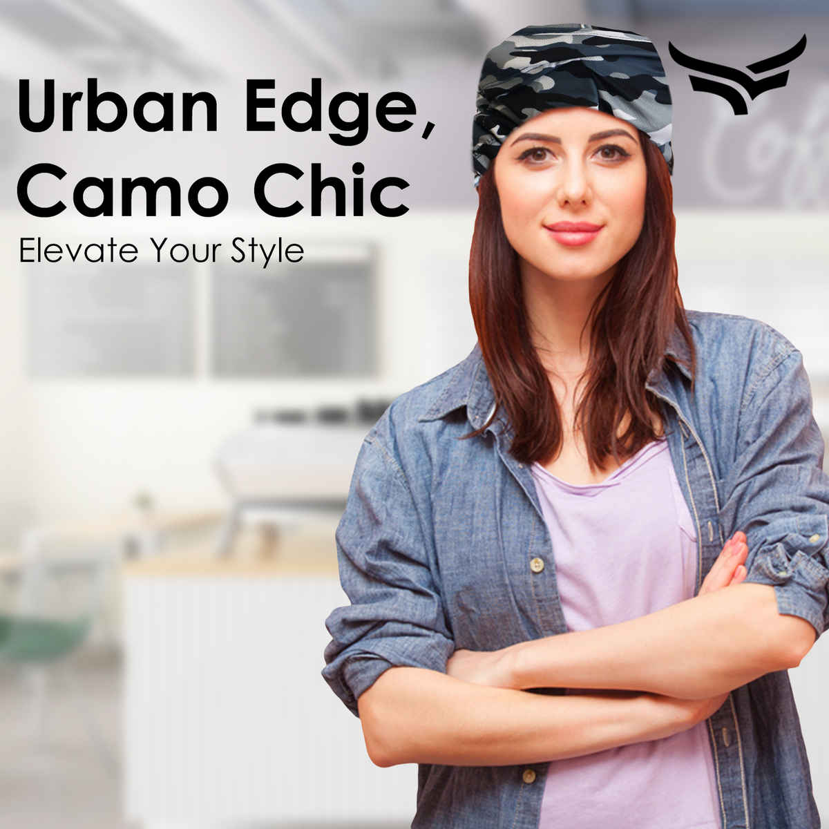 Xtrim Bamboo Bandana Face Mask for UV Protection, Comfort Fit, Breathable, Odour-Free | Camo Blue
