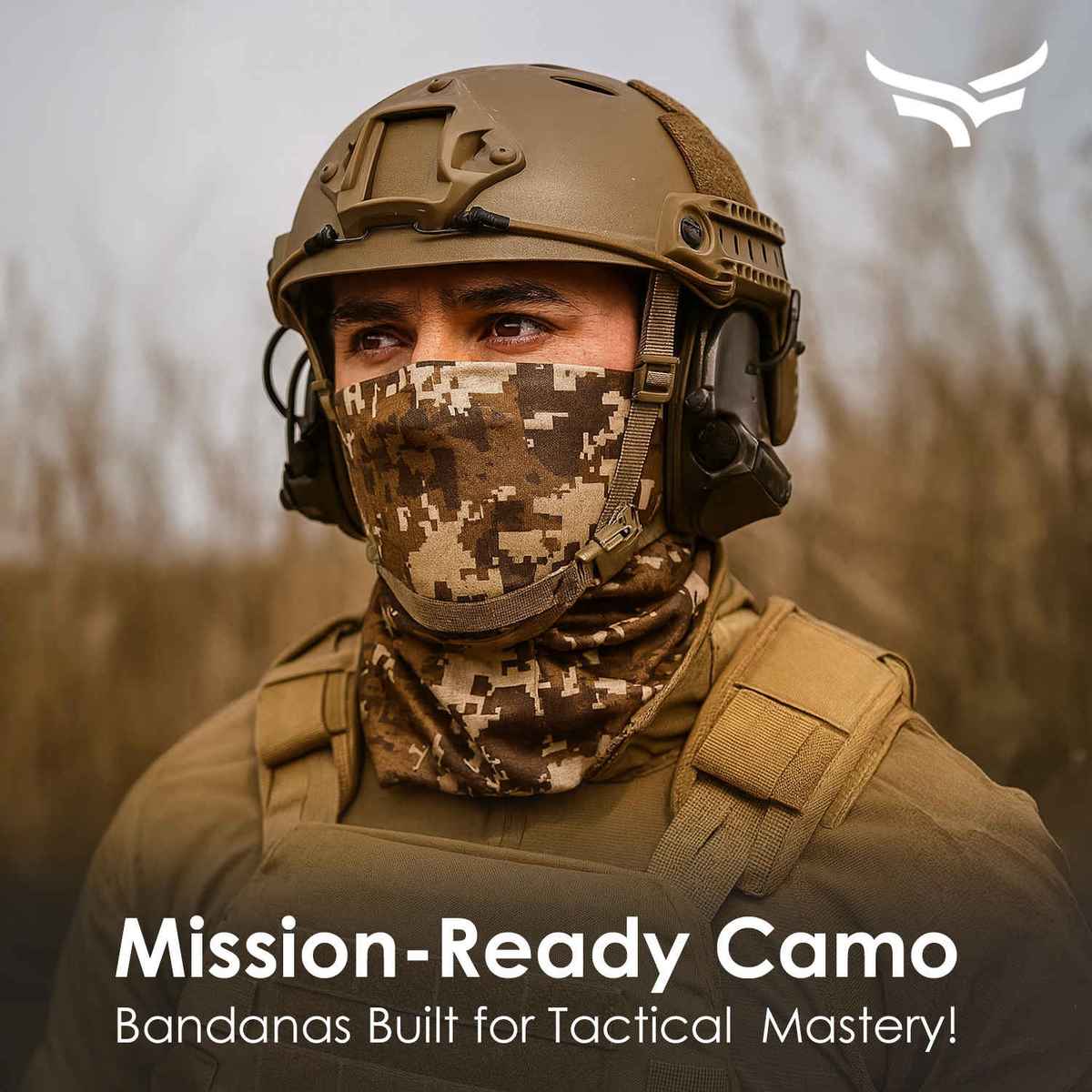 Unisex Bandana Face Mask- Camo Desert